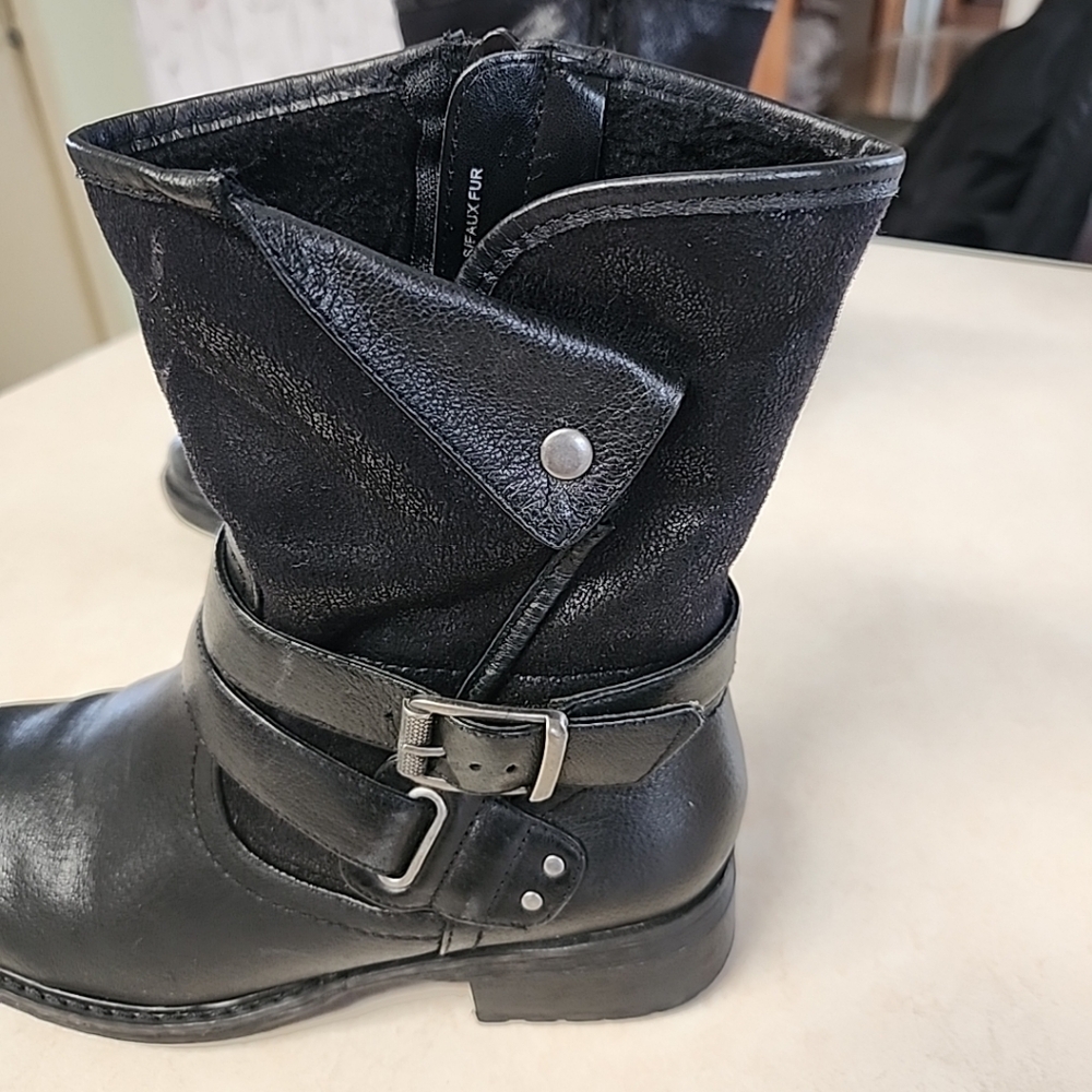 BearTraps Women's Winter Hailie Black Leather Boot Buckle Size 6.5 - Picture 9 of 10